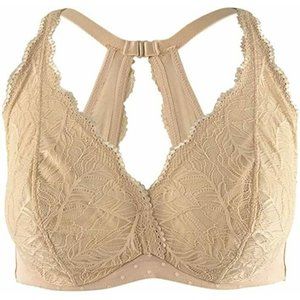 INC International Concepts Women's XL Beige Lace Halter-Back Bralette
